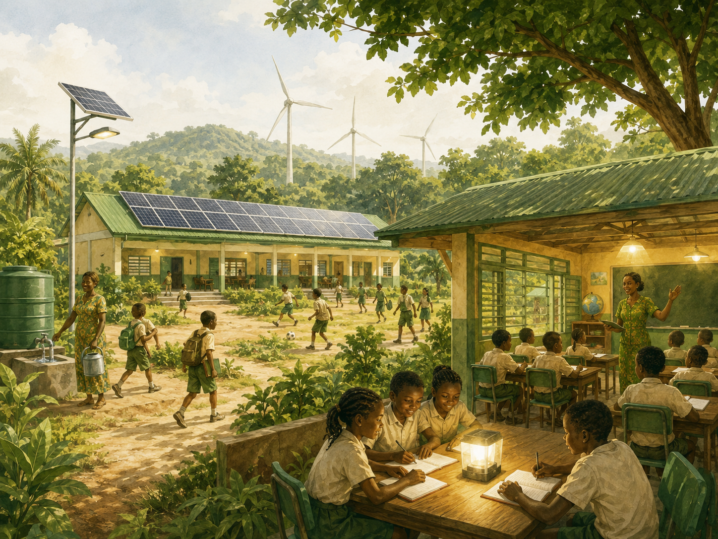École alimentée à l’énergie verte